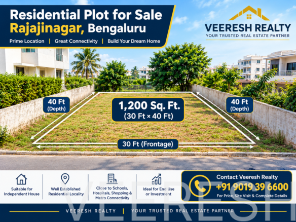 1200 Sq Ft Plot For Sale in Rajaji Nagar Bengaluru